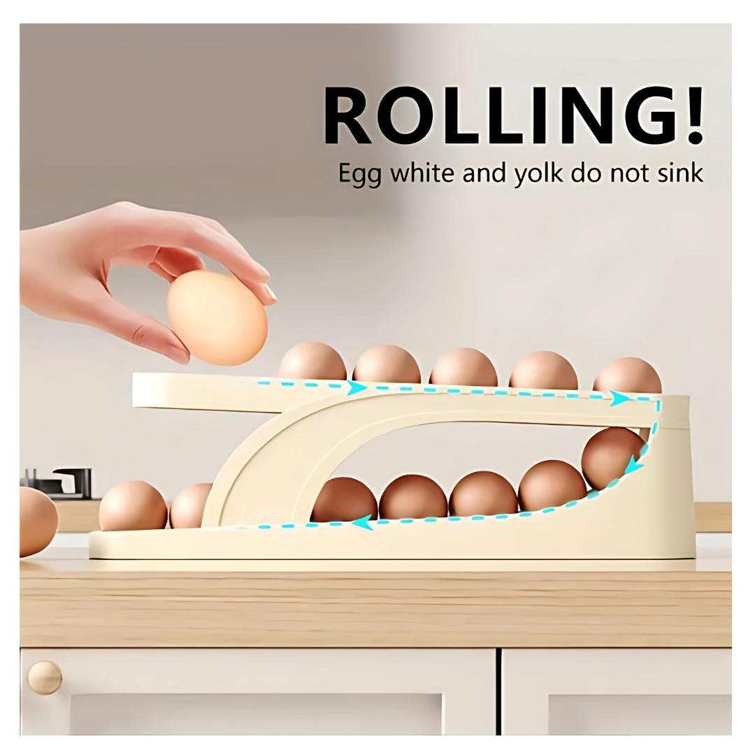 Egg Organizer Automatic Scrolling Egg Rack-With free Delivery and Allow to Open